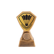 Antique Gold Badminton Shuttlecock Plastic Tower