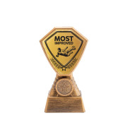 Antique Gold Most Improved Football Plastic Tower
