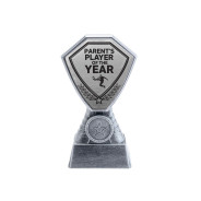 Antique Silver Parent's Player of the Year Football Plastic Tower