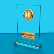 1st, 2nd & 3rd Place Thick Glass Plaque with Black Presentation Box