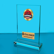 American Football Thick Glass Plaque with Black Presentation Box