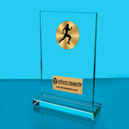 Female Athletics Thick Glass Plaque with Black Presentation Box