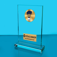 Badminton Thick Glass Plaque with Black Presentation Box