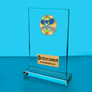 Badminton Thick Glass Plaque with Black Presentation Box