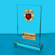 Boxing Thick Glass Plaque with Black Presentation Box