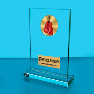 Boxing Thick Glass Plaque with Black Presentation Box