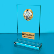 Dominoes Thick Glass Plaque with Black Presentation Box