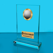 Golf Thick Glass Plaque with Black Presentation Box
