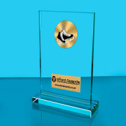 Ice Skating Thick Glass Plaque with Black Presentation Box