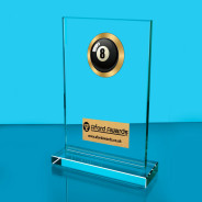 Pool Thick Glass Plaque with Black Presentation Box