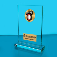 Rugby Thick Glass Plaque with Black Presentation Box
