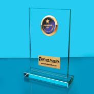 Runner Up Thick Glass Plaque with Black Presentation Box