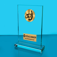 Scuba Thick Glass Plaque with Black Presentation Box