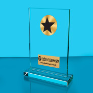 Star Thick Glass Plaque with Black Presentation Box