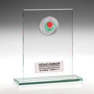 TABLE TENNIS GLASS TROPHY SELF STANDING PLAQUE FREE ENGRAVING CR4058A 