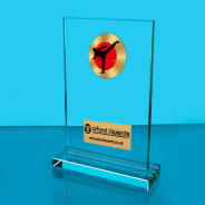 Taekwondo Thick Glass Plaque with Black Presentation Box