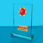 Ten Pin Bowling Thick Glass Plaque with Black Presentation Box