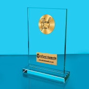 Thank you Thick Glass Plaque with Black Presentation Box