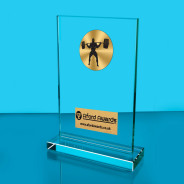 Weightlifting Thick Glass Plaque with Black Presentation Box