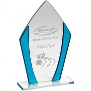 Jade Glass Plaque with Blue Shard and Silver Stars