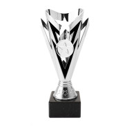 Silver/Black Plastic Cup with Centre Holder on Black Marble Base
