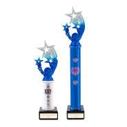 Icon Custom Printed Solid Colour Shooting Star Column Trophy - Blue