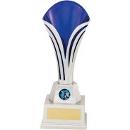 Silver and Blue Fluted Cup