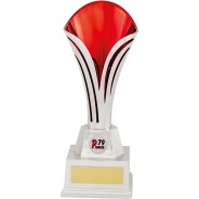 Silver and Red Fluted Cup
