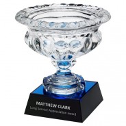 Clear Glass Bowl On Blue/Black Base 