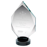 Clear Glass Diamond On Black And Clear Round Base 