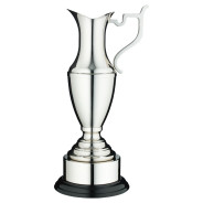 Nickel Plated Claret Jug on Round Base with Plinth