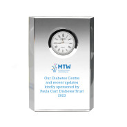 Colour Printed Clear Glass Rectangle Clock