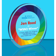 Colour printed Glass Freestanding Circle Award
