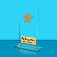 Jade Glass Gladiator Plaque Award with Star