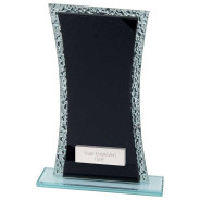 Eternal Glass Award Black & Cracked Silver 