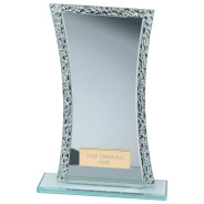 Eternal Glass Award Blue & Cracked Silver 