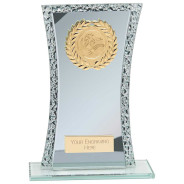Eternal Multisport Glass Award Blue & Cracked Silver 