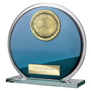 Seismic Superstar Football Circle Plaque Blue & Silver 