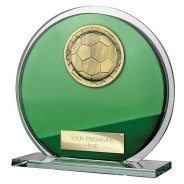 Seismic Superstar Football Circle Plaque Green & Silver
