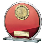 Seismic Superstar Football Circle Plaque Red & Silver