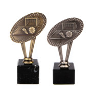 Metal Football Award on Marble Base