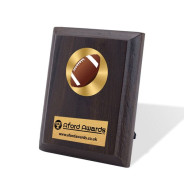 American Football Walnut Plaque with Strut