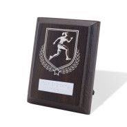UV Colour Printed Female Running Walnut Plaque with Strut