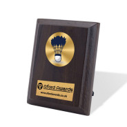 Badminton Walnut Plaque with Strut