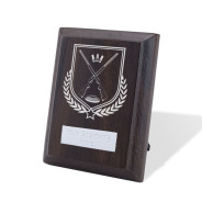 UV Colour Printed Clay Pigeon Shooting Walnut Plaque with Strut
