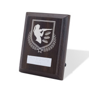 UV Colour Printed Clay Pigeon Shooting Walnut Plaque with Strut