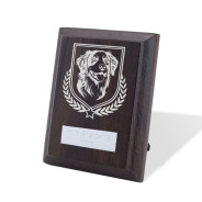 UV Colour Printed Dog Walnut Plaque with Strut