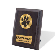 Dog Walnut Plaque with Strut