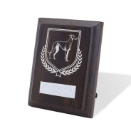 UV Colour Printed Dog Walnut Plaque with Strut