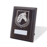 UV Colour Printed Equestrian Walnut Plaque with Strut